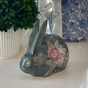 Hand Painted Chinese Ceramic Bunny Figurine